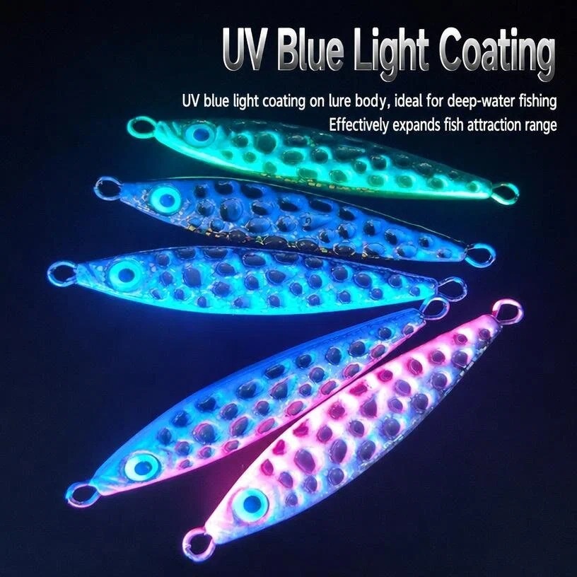 1pc Metal Jig Fishing Lure UV  - Fishing Lure Spoon 评论和价格
