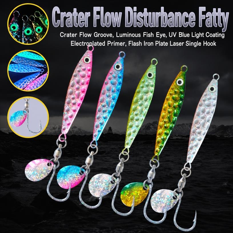 1pc Metal Jig Fishing Lure UV  - Fishing Lure Spoon 评论和价格