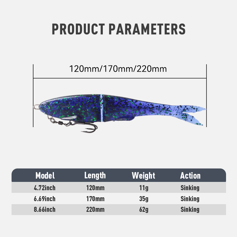 1pc Soft Jointed Swimbait Sink - Fishing Lure Popper 评论和价格