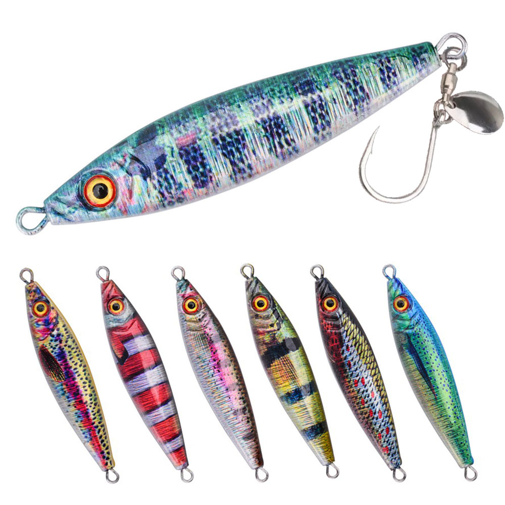 Metal Jig Lure With Spinning B - Fishing Lure Blade Bait 评论和价格